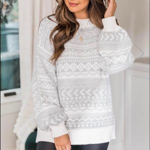 Frosty Feelings Faire Isle Knit Sweater